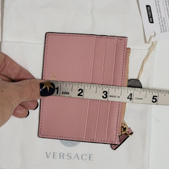 Versace Coin Wallet Card Holder Soft Light Pink Luxury Designer - Picture 6 of 7